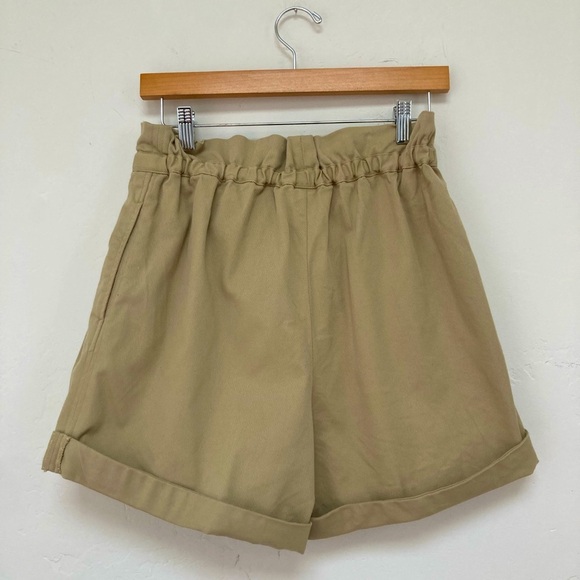 TWP Khaki Peck High Waist Paperbag Tan Shorts - Picture 3 of 3